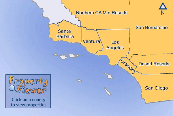 Map for California Vacation Rentals